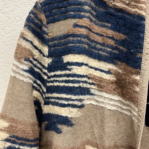 Lucky Brand Southwest Style Open Front Cardigan with Fringe bottom S - Picture 2 of 7